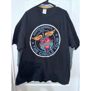 Bon Jovi The Circle Tour 2010 North America Black Graphic T Shirt 2XL